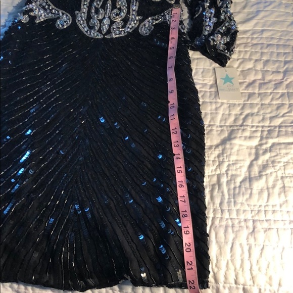 DRESS BRILLIANT BY JA VINTAGE SEQUIN BLACK SILVER - Picture 12 of 14